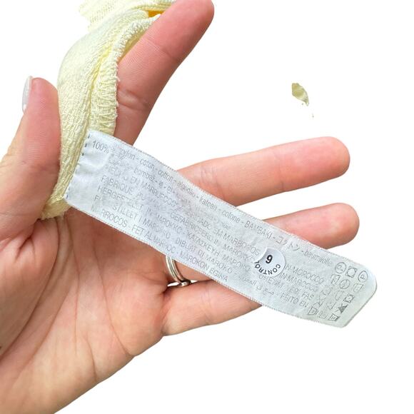 ZARA NWT Pastel Yellow Distressed High Rise 100% Cotton Denim Shorts - Picture 8 of 9